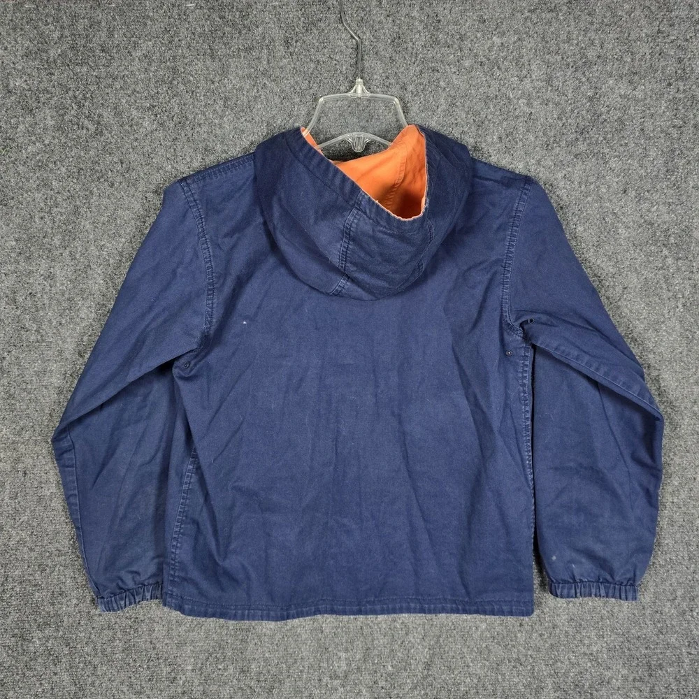 VTG Polo‎ Ralph Lauren Jacket Boys Small Reversible Full Zip Hooded Blue Orange